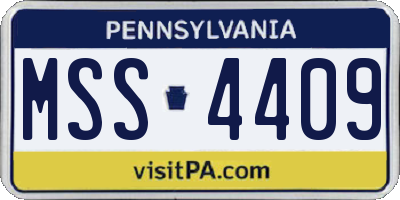 PA license plate MSS4409