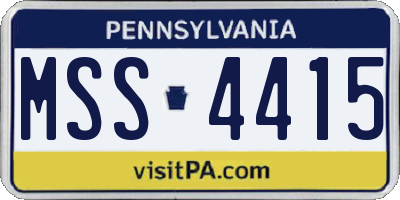 PA license plate MSS4415