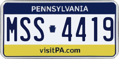 PA license plate MSS4419