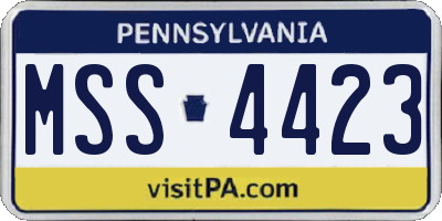 PA license plate MSS4423