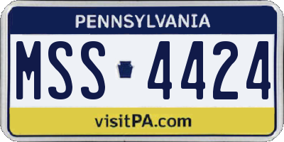 PA license plate MSS4424