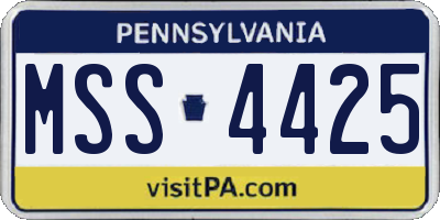 PA license plate MSS4425