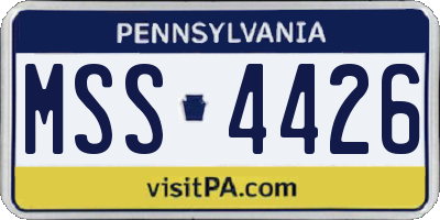 PA license plate MSS4426