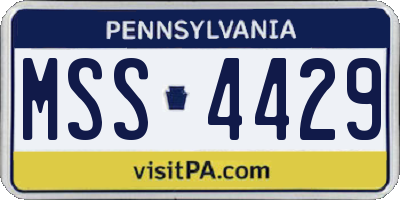 PA license plate MSS4429