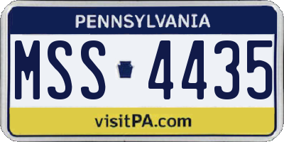 PA license plate MSS4435