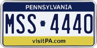 PA license plate MSS4440