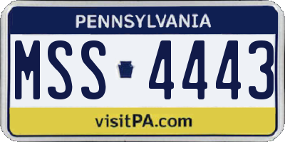 PA license plate MSS4443