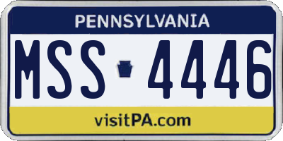 PA license plate MSS4446