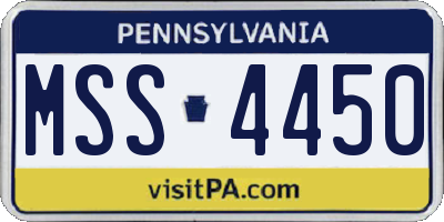 PA license plate MSS4450