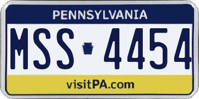 PA license plate MSS4454