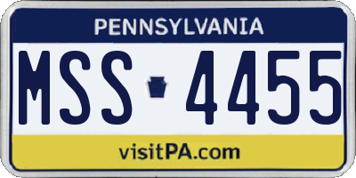 PA license plate MSS4455