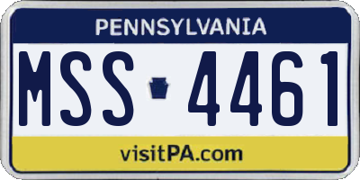 PA license plate MSS4461