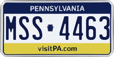 PA license plate MSS4463