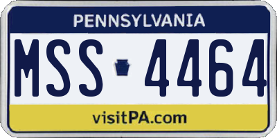 PA license plate MSS4464