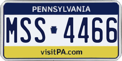 PA license plate MSS4466