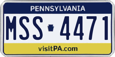 PA license plate MSS4471