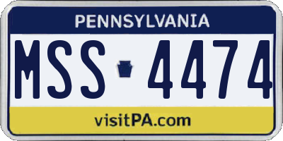 PA license plate MSS4474