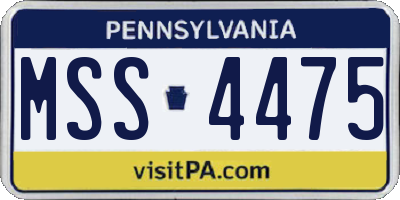PA license plate MSS4475