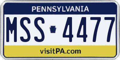 PA license plate MSS4477