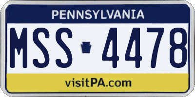 PA license plate MSS4478