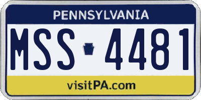 PA license plate MSS4481