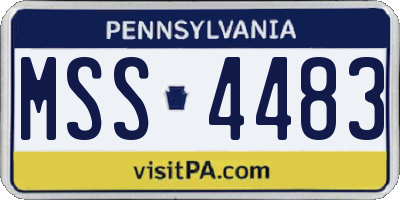 PA license plate MSS4483