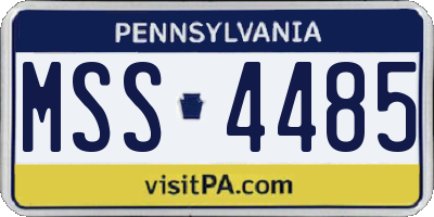 PA license plate MSS4485