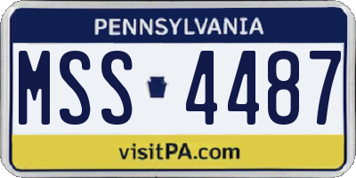 PA license plate MSS4487