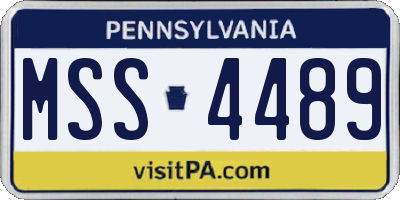 PA license plate MSS4489