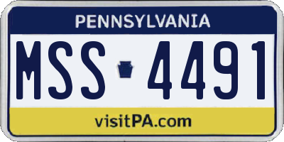 PA license plate MSS4491