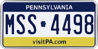 PA license plate MSS4498