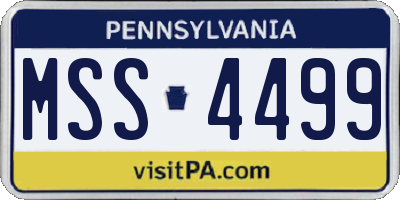 PA license plate MSS4499