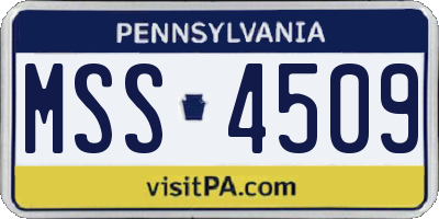 PA license plate MSS4509