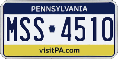 PA license plate MSS4510