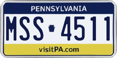 PA license plate MSS4511