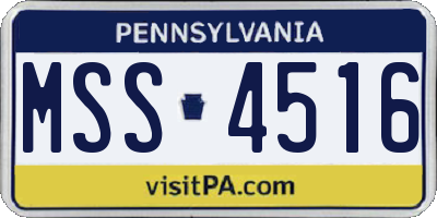 PA license plate MSS4516