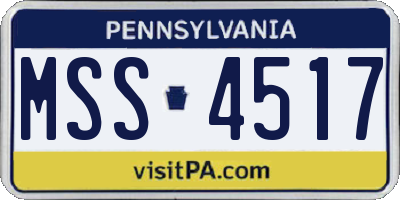 PA license plate MSS4517