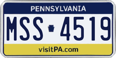 PA license plate MSS4519