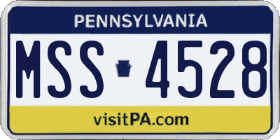 PA license plate MSS4528