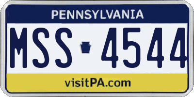 PA license plate MSS4544