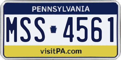 PA license plate MSS4561