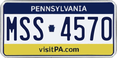 PA license plate MSS4570