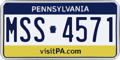PA license plate MSS4571