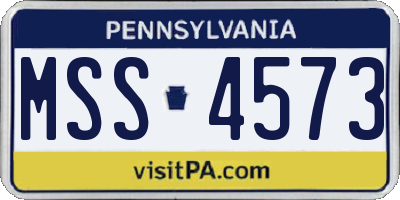 PA license plate MSS4573