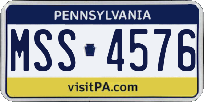 PA license plate MSS4576