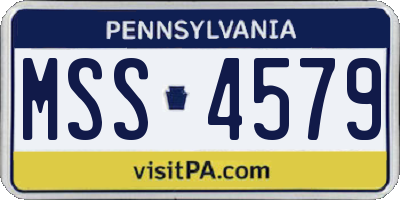 PA license plate MSS4579