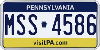 PA license plate MSS4586