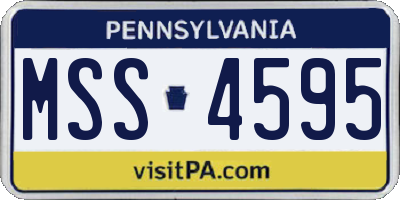 PA license plate MSS4595