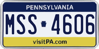 PA license plate MSS4606