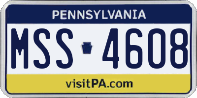 PA license plate MSS4608